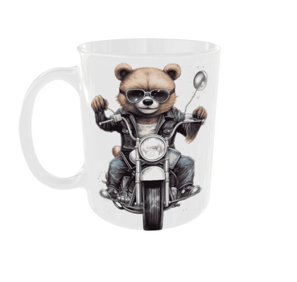Tasse "Ours Motard sur Moto" - Embrassez l'Esprit de Liberté
