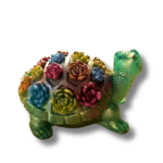 Tortue avec Fleurs en Résine