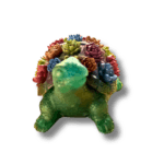 Tortue avec Fleurs en Résine