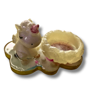 Bougeoir Licorne en résine époxy