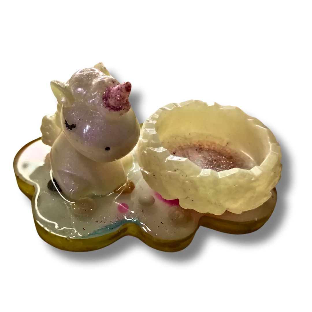 Bougeoir Licorne en résine époxy