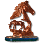Chevaux en Résine sur Socle avec LED
