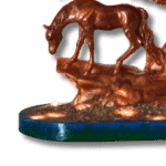 décoration Chevaux en Résine sur Socle avec LED
