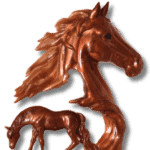 Chevaux en Résine Époxy sur Socle avec LED