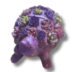 Tortue avec Fleurs en Résine