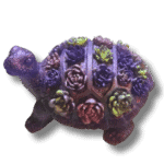 Tortue avec Fleurs en Résine