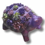 Tortue avec Fleurs en Résine