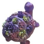 Tortue avec Fleurs en Résine