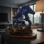 Chevaux sur Support en Résine Époxy