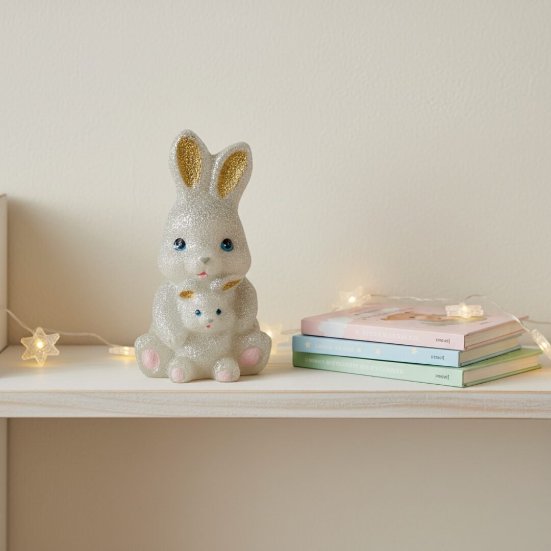 Lapin et Son Petit en Résine