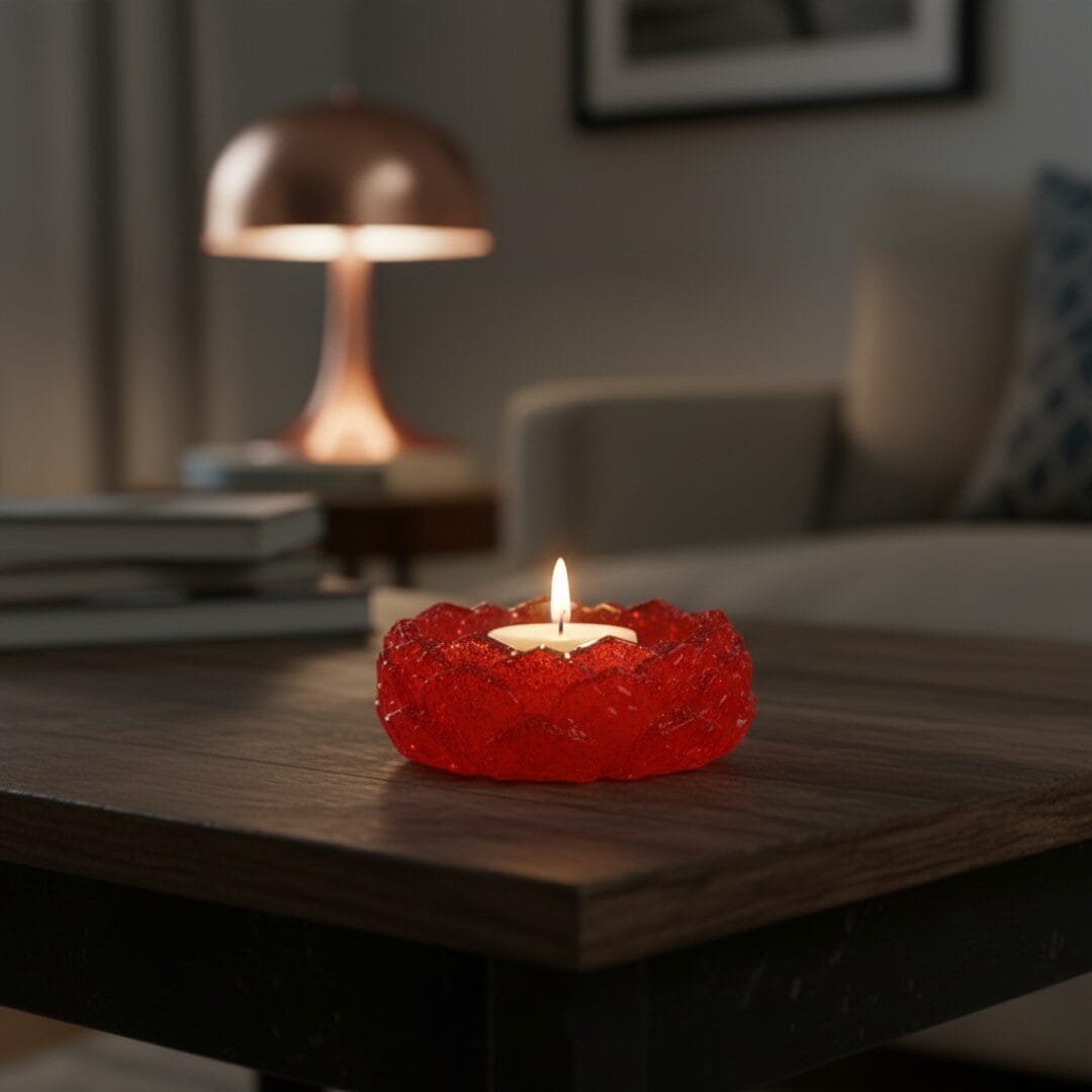 porte bougie en résine époxy